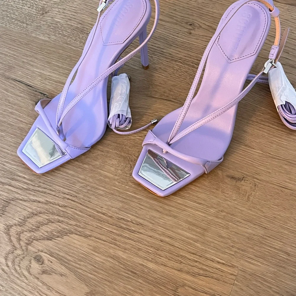 Lavender Schutz Vikki Leather Heels - Picture 5 of 7
